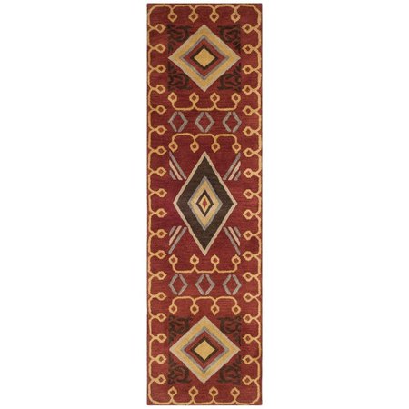 SAFAVIEH Heritage Hand Tufted Runner RugRed & Multi Color 2 ft.-3 in. x 10 ft. HG404A-210